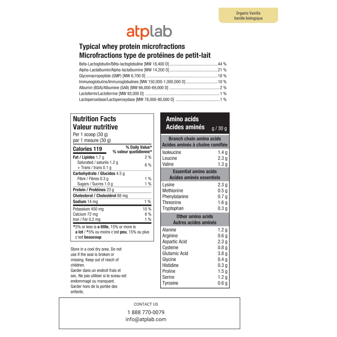 Whey Protein - Grass Fed - Vanilla - ATP Labs